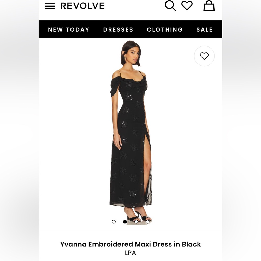 NEW LPA 'Yvanna' Black Embroidered Open Back Crepe Floral Maxi Dress - Medium